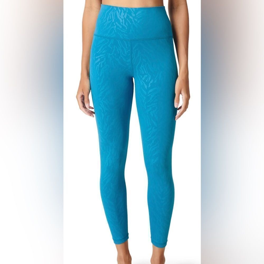 Sweaty Betty All Day High-Waisted Embossed‎ 7/8 Leggings size 2 Blue “ Nwt “